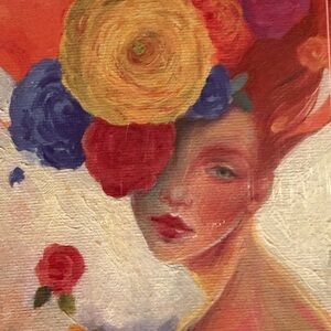 Scented Candle with Vibrant Floral Design